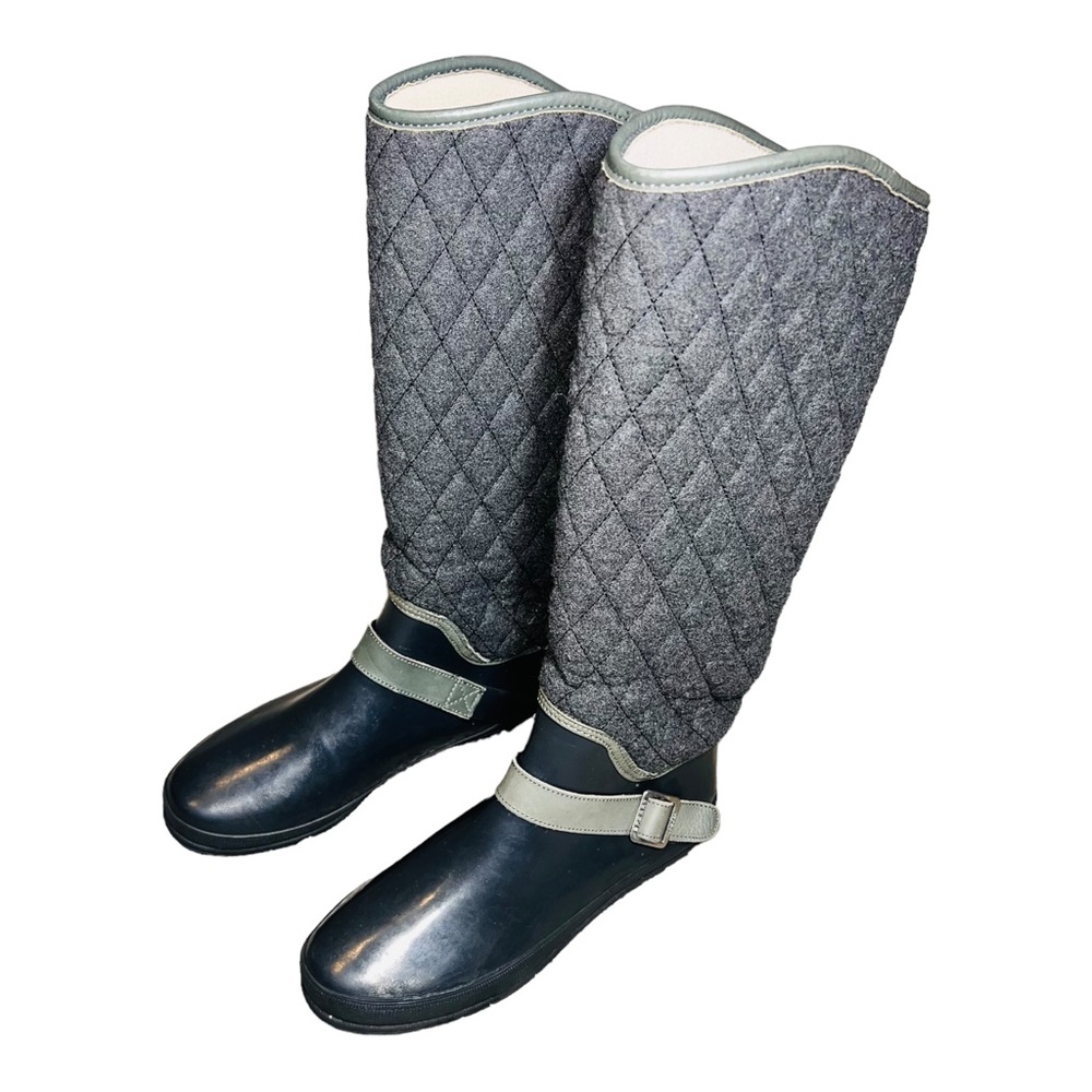 Sperry Top-sider Women's Hingham Charcoal Quilted Wool Snow Rain Boots Size 7